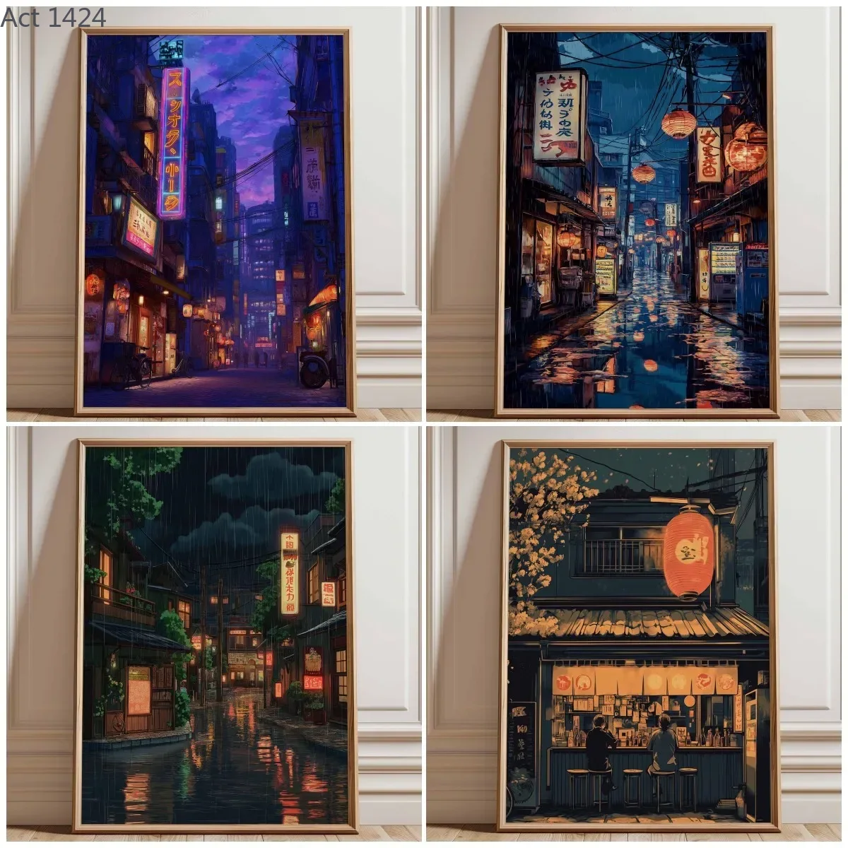 Japanese Tokyo Lifestyle - Affiche imprimée Neon Tokyo Street, Art