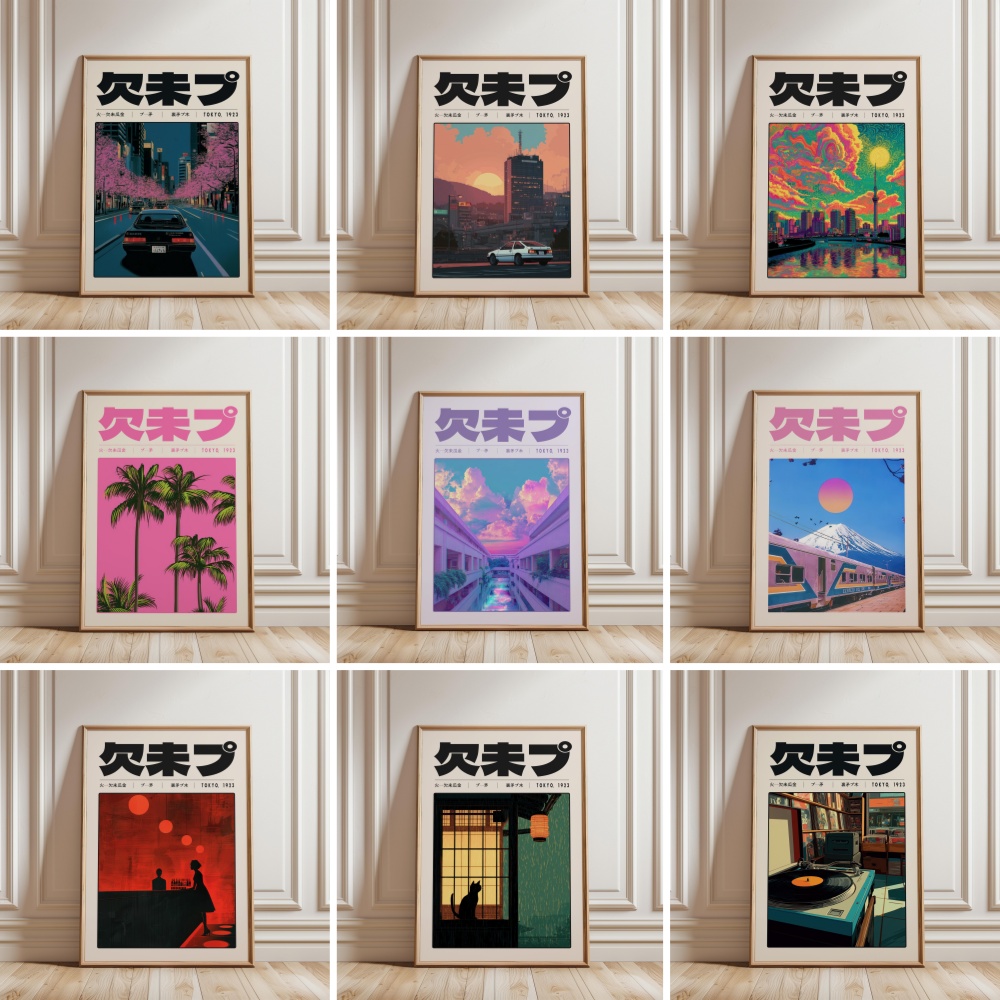 Japanese Tokyo Lifestyle - Affiches Y2K Indie Culture, motif japonais,